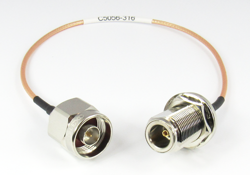 C5056-316-XX Custom N/Female Bulkhead to N/Male RG316 Cable Centric RF