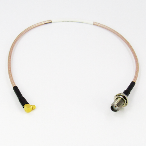 C5989-316-XX Custom Cable MMCX/Plug Right Angle to SMA/Female Bulkhead RG316 3Ghz Centric RF