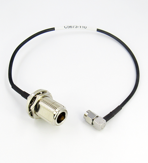 C5673-110-XX Custom Cable N/Female Bulkhead to SMA/Male Right Angle CRF100 3GHz Centric RF