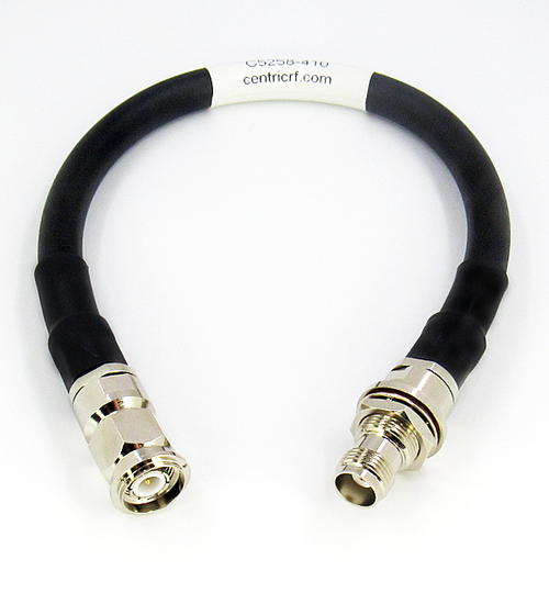 C5258-410-XX Custom Cable TNC/Male to TNC/Female Bulkhead CRF400 6ghz Centric RF