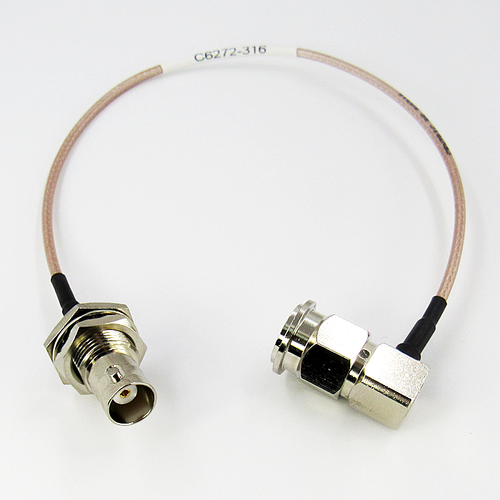 C6272-316-XX Custom Cable BNC/Female Bulkhead to TNC/Male Right Angle RG316 3Ghz Centric RF