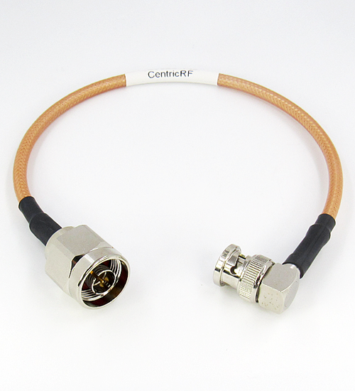 C5080-142-XX Custom Cable BNC/Male Right Angle to N/Male RG142 3Ghz Centric RF