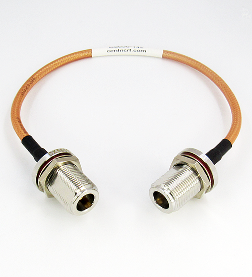 C5656-142-XX Custom Cable N/Female Bulkhead to N/Female Bulkhead RG142 6Ghz Centric RF