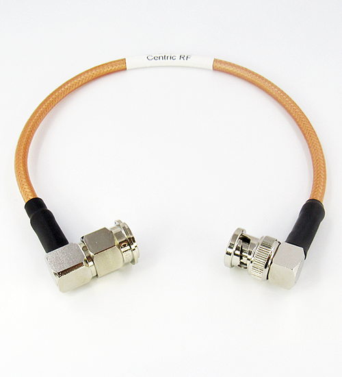 C7280-142-XX Custom Cable BNC/Male Right Angle to TNC/Male Right Angle RG142 3Ghz Centric RF