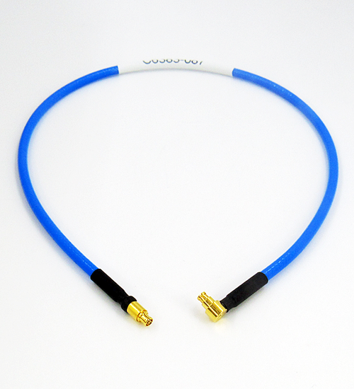 C6383-087-XX Custom Cable MiniSMP/Female to MiniSMP/Female Right Angle 18Ghz Centric RF