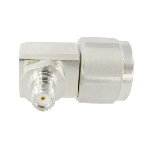 C3556 SMA Female to N Male R Angle Adapter 18 Ghz VSWR 1.3  S Steel Connectors