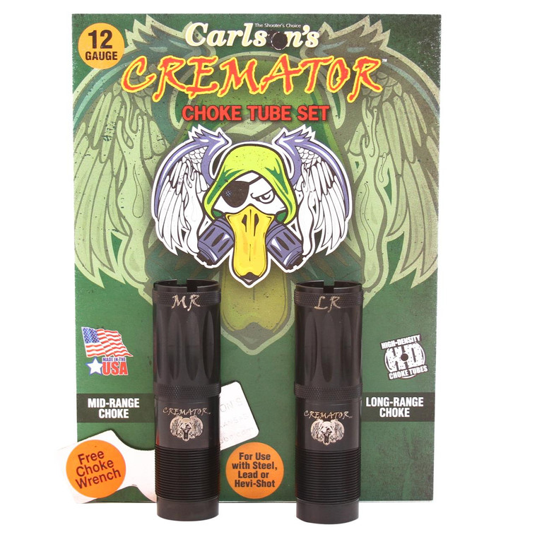 Carlson's Choke Tubes 11642 Cremator Waterfowl WinChoke, Browning Invector, Mossberg 500 12 Gauge Mid-Range, Long-Range 17-4 Stainless Steel Blued (Non-Ported) 2 Per Pack - 723189116422