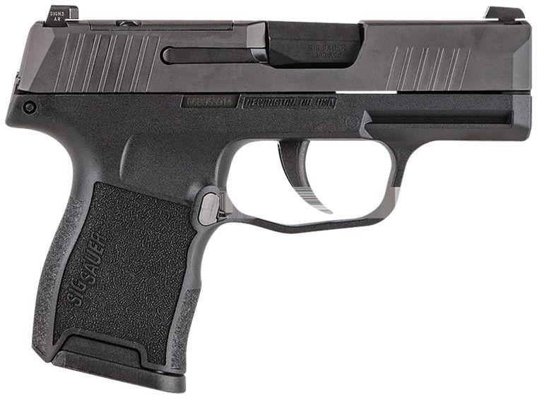 Sig Sauer 365380BSS P365  380 ACP 10+1 3.10" Black Carbon Steel Barrel, Black Nitron Optic Ready/Serrated SS Slide, Black Nitron Stainless Steel Frame w/Sig Rail, Black Polymer Grips - 798681640157