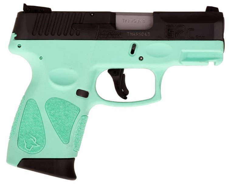 Taurus 1G2C93112C G2c  9mm Luger Caliber with 3.25" Barrel, 12+1 Capacity, Black Carbon Steel Slide, & Cyan Polymer Grip - 725327617754