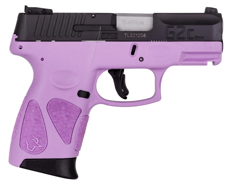 Taurus 1G2C93112LP G2c  9mm Luger Caliber with 3.25" Barrel, 12+1 Capacity, Black Carbon Steel Slide, & Light Purple Polymer Grip - 725327617419