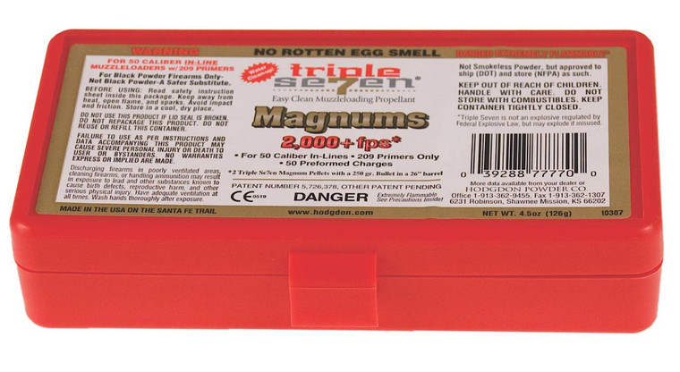 Hodgdon T7MAG Triple Seven Magnum Pellets 50 gr 50 Per Box/12 Boxes Per Case - 039288777700