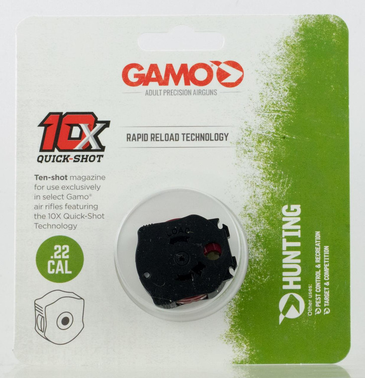 Gamo 621258854 10X Quick-Shot 22 Pellet Black Polymer 10rd for Gamo Swarm Magnum, Swarm Whisper & Swarm Bone Collector - 793676079905
