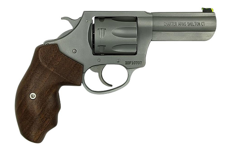Charter Arms 73230 Professional IV 32 H&R Mag Caliber with 3" Matte Stainless Finish Barrel, 7rd Capacity Matte Stainless Cylinder, Anodized Finish Aluminum Frame & Finger Grooved Wood Grip - 67895873