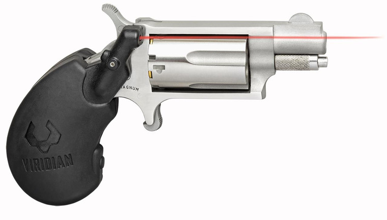 North American Arms 22MSVL Mini-Revolver  22 WMR Caliber with 1.13" Barrel, 5rd Capacity Cylinder, Overall Stainless Steel Finish & Black Polymer Grip Includes Viridian Laser - 744253003509