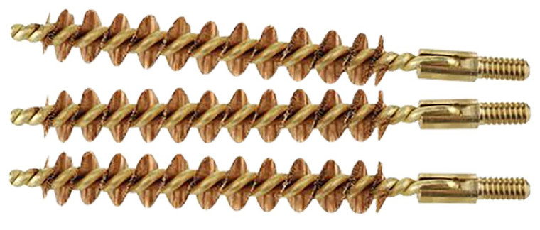 Tipton 868556 Bore Brush Set 30/32 Cal Rifle Firearm Brass Bronze Bristles 3 Per Pkg - 661120685562