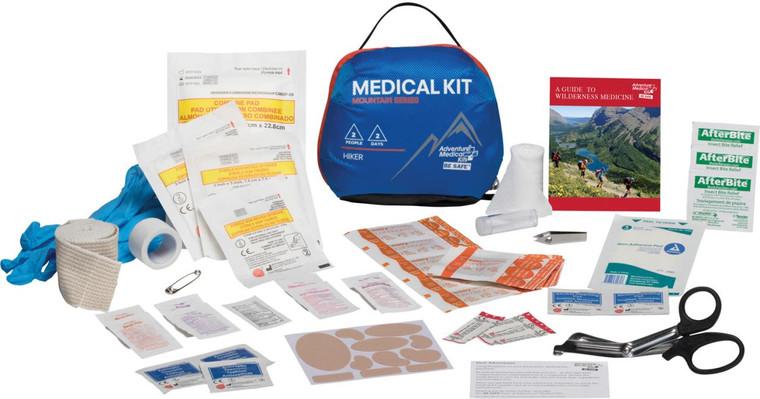 Adventure Medical Kits 01001001 Mountain Hiker Medical Kit Treats Injuries/Illnesses Water Resistant Blue - 707708010019