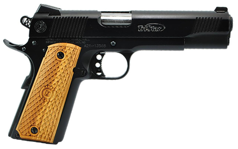 TriStar 85610 American Classic II 1911 45 ACP Caliber with 5" Barrel, 8+1 Capacity, Overall Blued Finish Steel, Beavertail Frame, Serrated Slide & Wood Grip - 713780856100