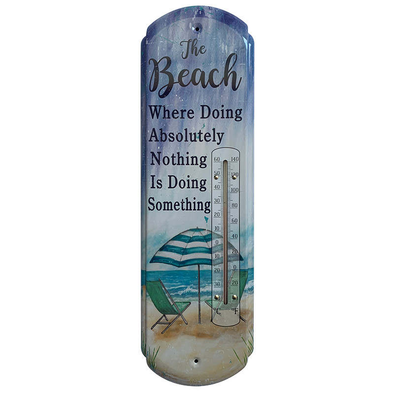 beach outdoor clock thermometer