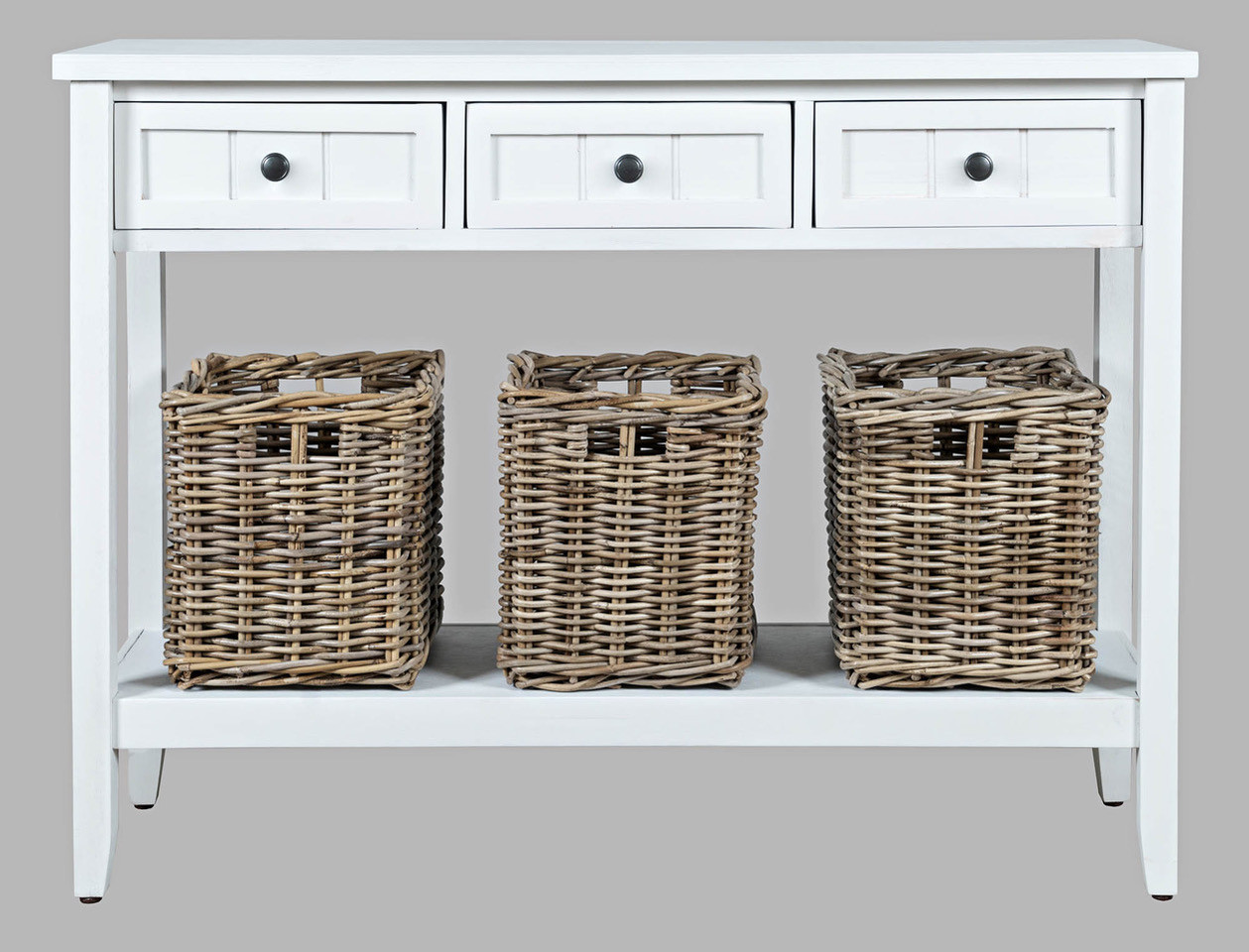 GC 3 Dwr Sofa Table w/Baskets-Ala 21EC-3ALB-17 - Curious Cargo
