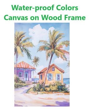 ASST BEACHFLOWER CANVAS W-9958-105