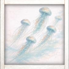 24x24 Swarm of 5 Jelly Fish  A-24-635-112