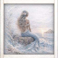 24x24 Mermaid on Rocks 1 A-24-624-112