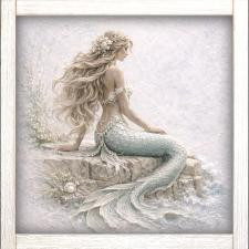 24x24 Mermaid on Rocks 2 A-24-625-112