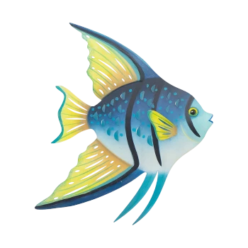 PAINTED ANGEL FISH RIGHT CA078R-10