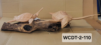 DBL CARVED WOOD TURTLES WCDT-2-110