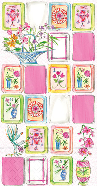 MAHJONG PINK NAPKIN BF-400082-34