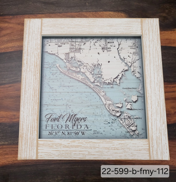 12x12 NOAA Blue map FTMYERS 22-599-B-FMY-112