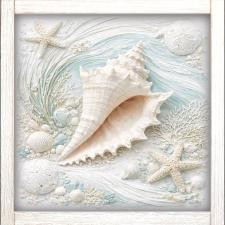 24x24 Conch Shell Ocean Floor A-24-609-112