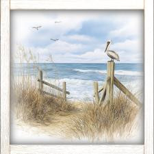 24x24 Pelican Beach Scene A-24-669-112