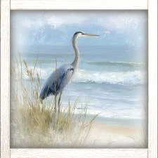 24x24 Blue Heron on Beach 1 A-24-670-112
