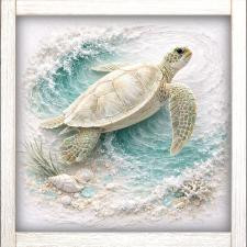 24x24 Sea Turtle Ocean Scene A-24-614-112