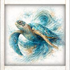 24x24 Sea Turtle Swimming 2 A-24-662-112