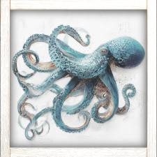 24x24 Blue Octopus  A-24-667-112
