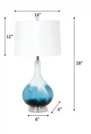 BLUE TONE GLASS TABLE LAMP LUX-112-33