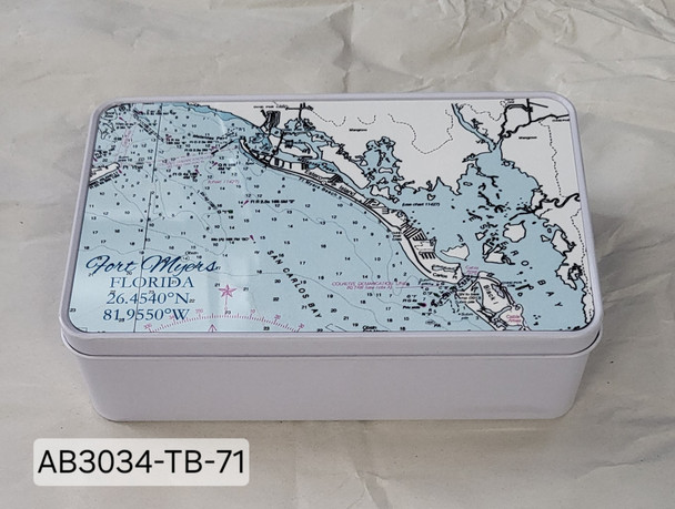 TIN BOX FT.MYERS NAUTICAL CHART AB3034-TB-71