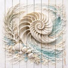 15x15 Spiral Shell in Ocean Scene SL-1515-611-112
