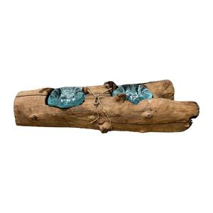 15 in Double Flat Glass on Driftwood 24765-2