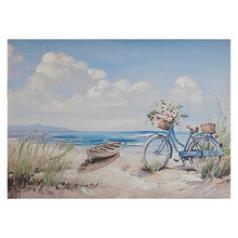 Bike & Boat on Beach Canvas 76512-2