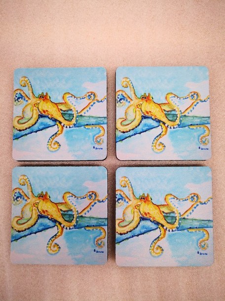 Gold Octopus Coasters - Set of 4 CT547-50