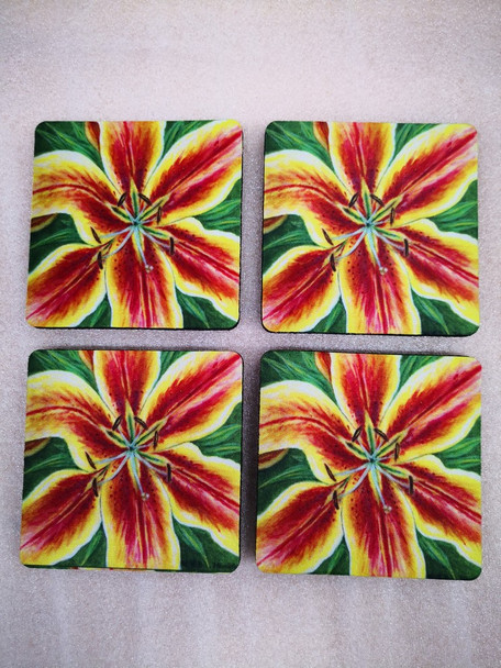 Yellow Lily Coasters - Set of 4 CT702-50