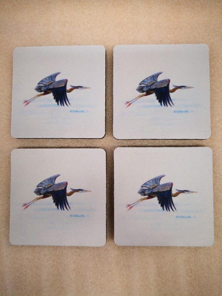 Flying Blue Heron Coasters - Set of 4 CT327-50