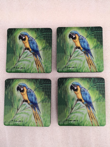 Blue Macaw Coasters - Set of 4 CT032-50