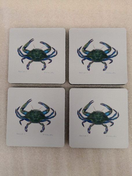 Blue Crab- Male Coasters - Set of 4 CT005-50