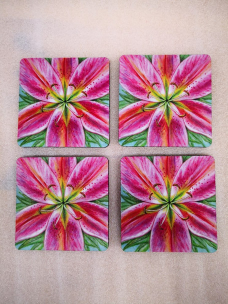 Pink Lily Coasters - Set of 4 CT701-50