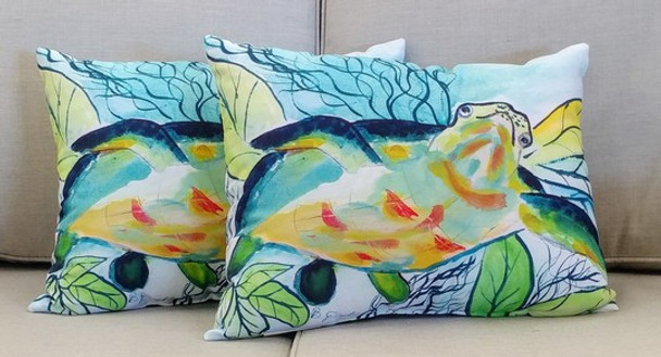 Smiling Sea Turtle Pillow - Set of 2 NC1118-50