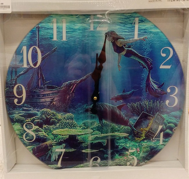 Glass Mermaid Clock C1015-58